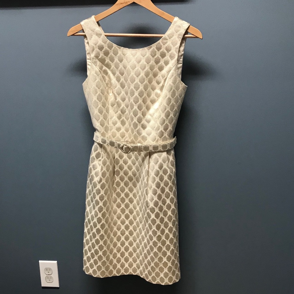 White House Black Market Gold Metallic Jacquard